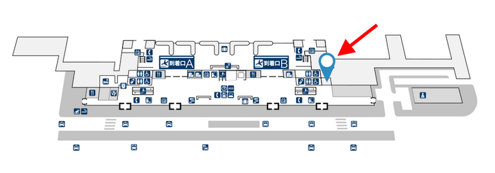 那覇空港国内線旅客ターミナルビルの1階のマップ