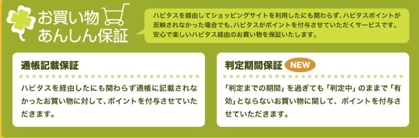 ハピタス：お買い物あんしん保証