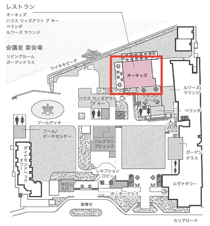 ハレクラニ（ハワイ）の館内マップ