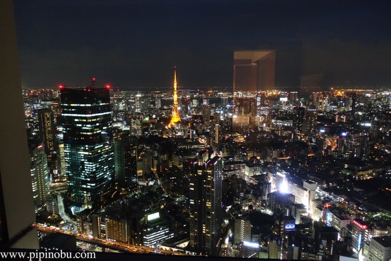 ミレニアスイートの眺望：東京タワー方面の夜景
