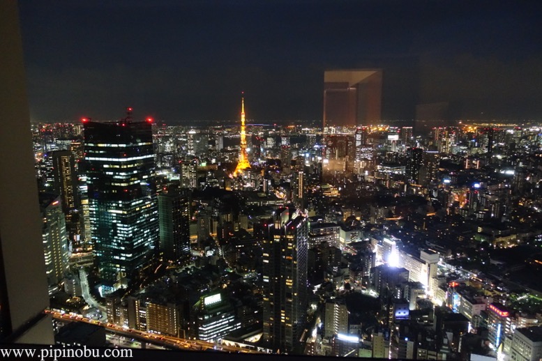 ミレニアスイートの眺望：東京タワー方面の夜景