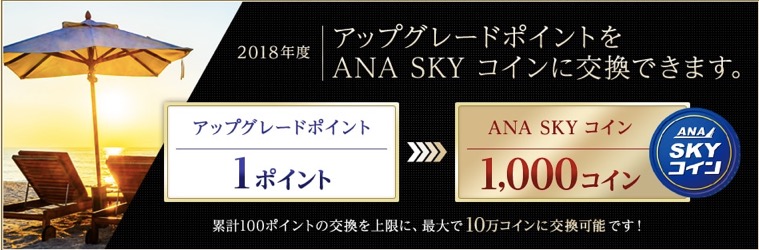 ANA アップグレードポイントから「ANA SKYコイン」への交換キャンペーン（2018年度）