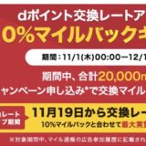 dポイントが実質38％アップ？「すぐたま」で10％マイルバック キャンペーン実施中！