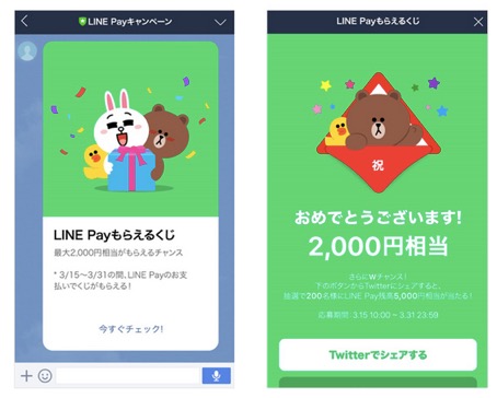 「もらえるくじ」のイメージ