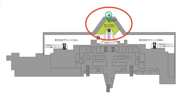 羽田空港国際線「SKY LOUNGE」の場所（マップ）