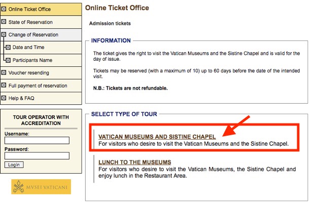 ヴァチカン美術館のチケット予約方法3