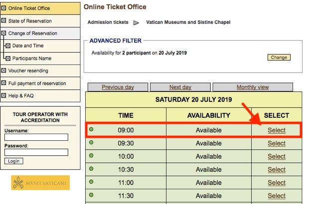 ヴァチカン美術館のチケット予約方法7
