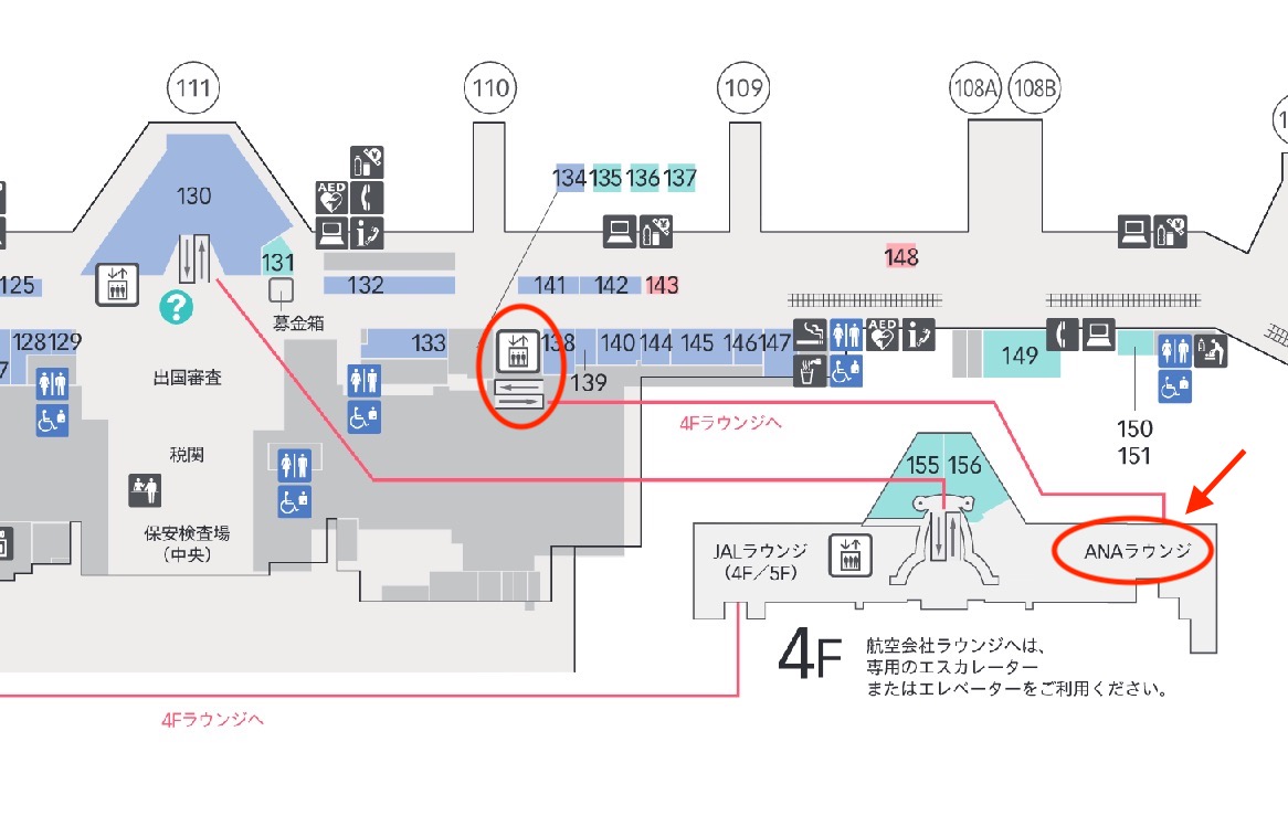 ANA Loungeの地図（羽田国際空港）