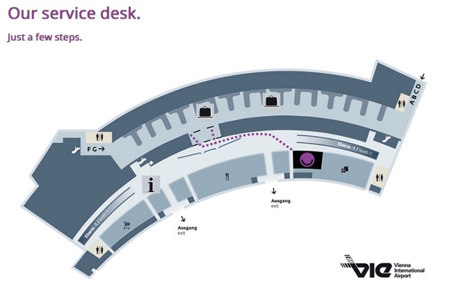 ウィーン空港マップ「transfer to city」