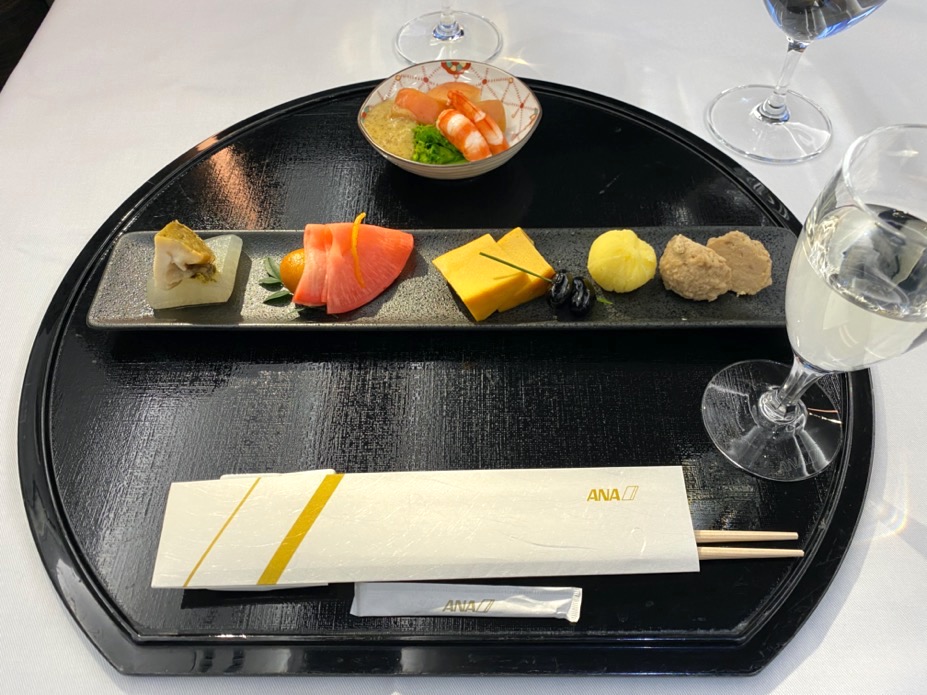 ANAファーストクラスの機内食（フード）：和食（前菜）