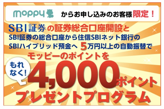SBI証券案件で獲得できるポイント数（4,000P）