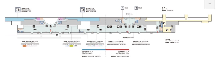 那覇空港3階のフロアマップ