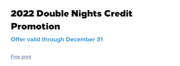 ヒルトンオーナズ「2022 Double Night Credit Promotion」