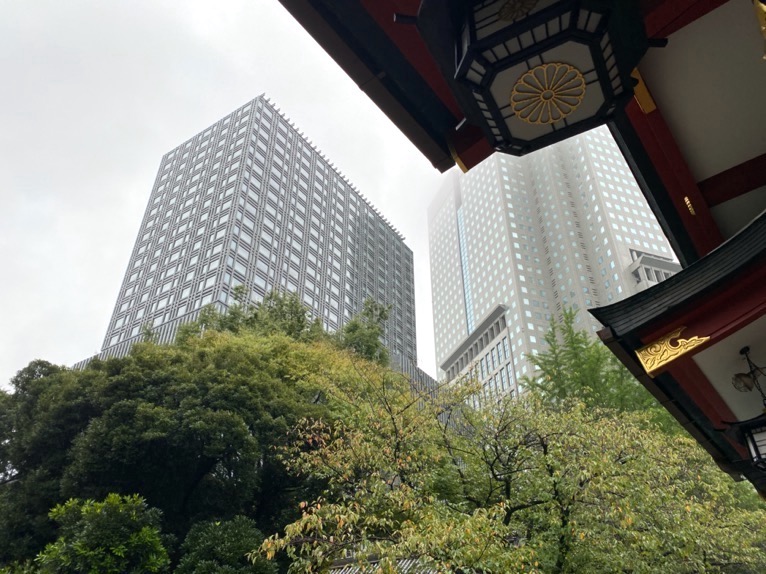 ザ・キャピトルホテル東急の外観（日枝神社より）