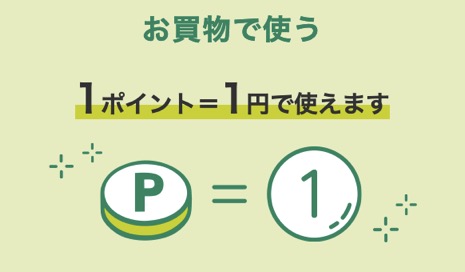 Vポイントは1ポイント＝1円で使える