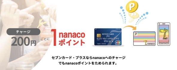セブンカード・プラスの特徴：nanacoチャージのポイント還元率は0.5％