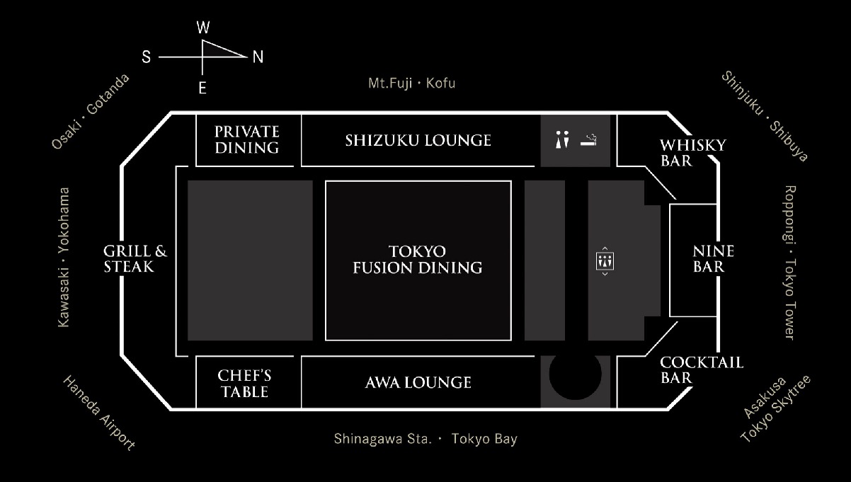 品川プリンスホテル「DINING & BAR TABLE 9 TOKYO」のフロア図