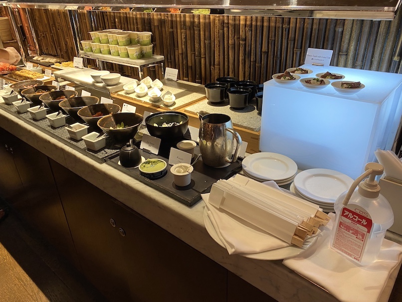 コンラッド東京の朝食：ビュッフェテーブル（和食）