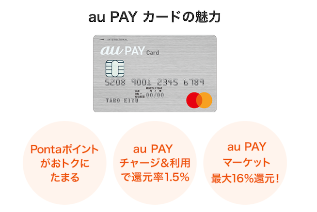 au PAYカードの特徴