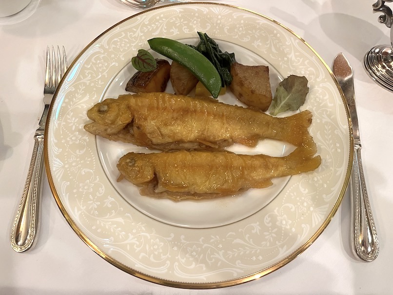 中禅寺金谷ホテルのディナー（夕食）：メイン（魚）