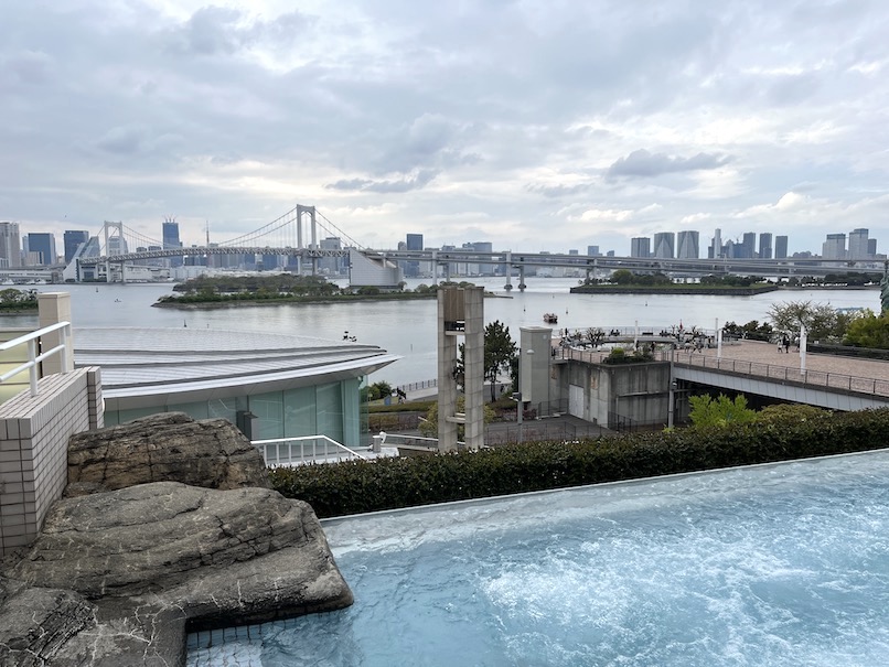 ヒルトン東京お台場のプール：屋外テラスからの眺望