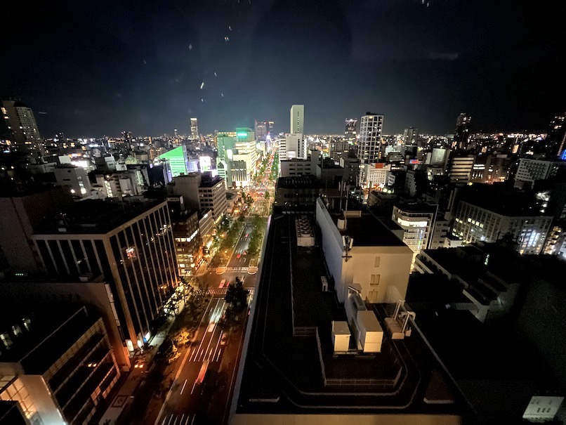 W大阪（W Osaka）の客室：眺望（夜景）