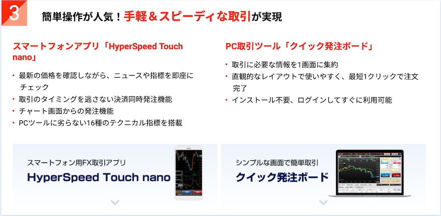 マネックスFXはスマホアプリで手軽＆スピーディーに取引可能