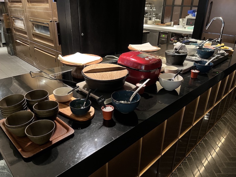 ハイアットセントリック銀座東京の朝食：ビュッフェテーブル（和食1）