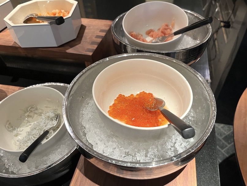 ハイアットセントリック銀座東京の朝食：ビュッフェテーブル（和食3）