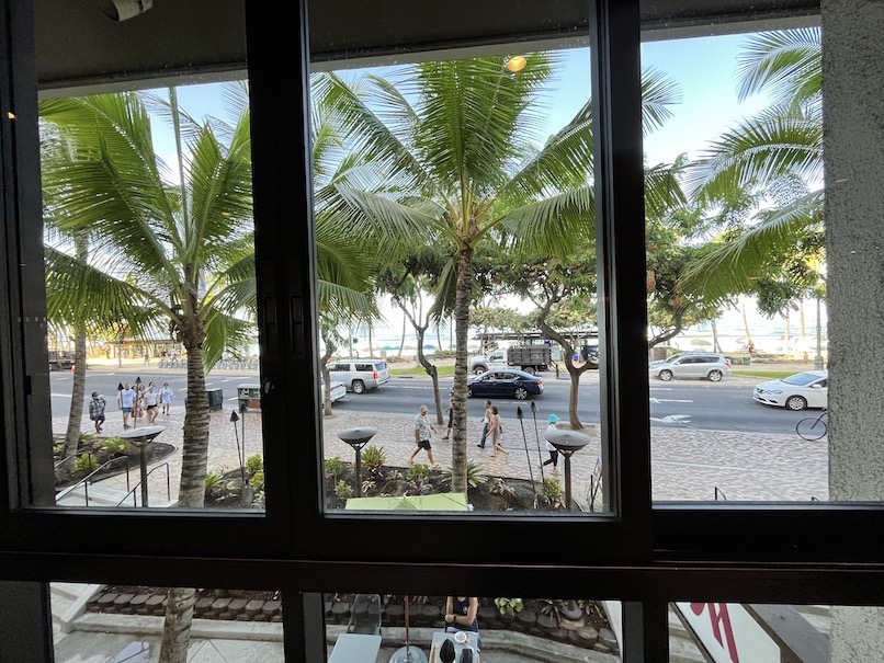 ワイキキビーチマリオットの朝食：レストランからの眺望