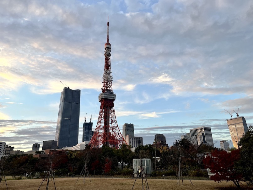 芝パークホテルのアフタヌーンティー：芝公園の風景