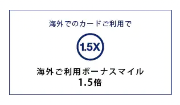 デルタアメックスゴールド「海外利用ボーナスマイル（1.5倍）」