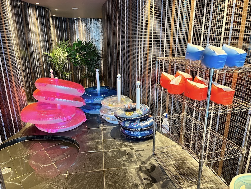 横浜ベイホテル東急のプールとサウナ：シャワーと浮き輪