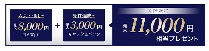 セゾンローズゴールドの入会キャンペーン：公式サイト（特典の内訳）