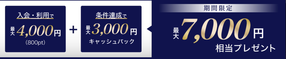 セゾンローズゴールドの入会キャンペーン：公式サイト（内訳）