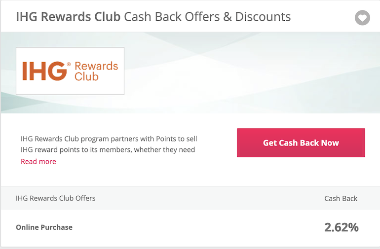 TopCashback「IHG Rewards Club」