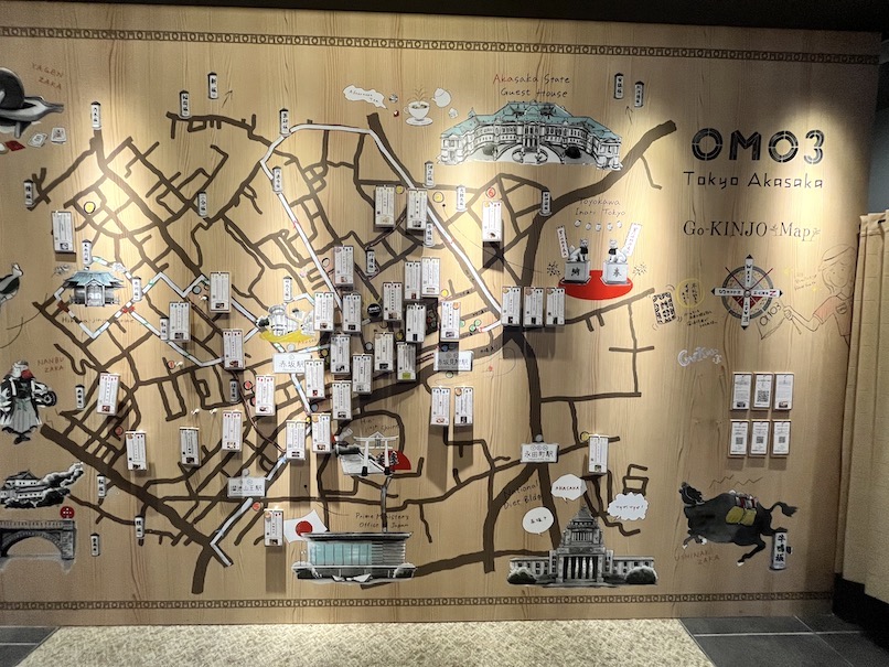 OMO3東京赤坂のロビー（ご近所マップ1）