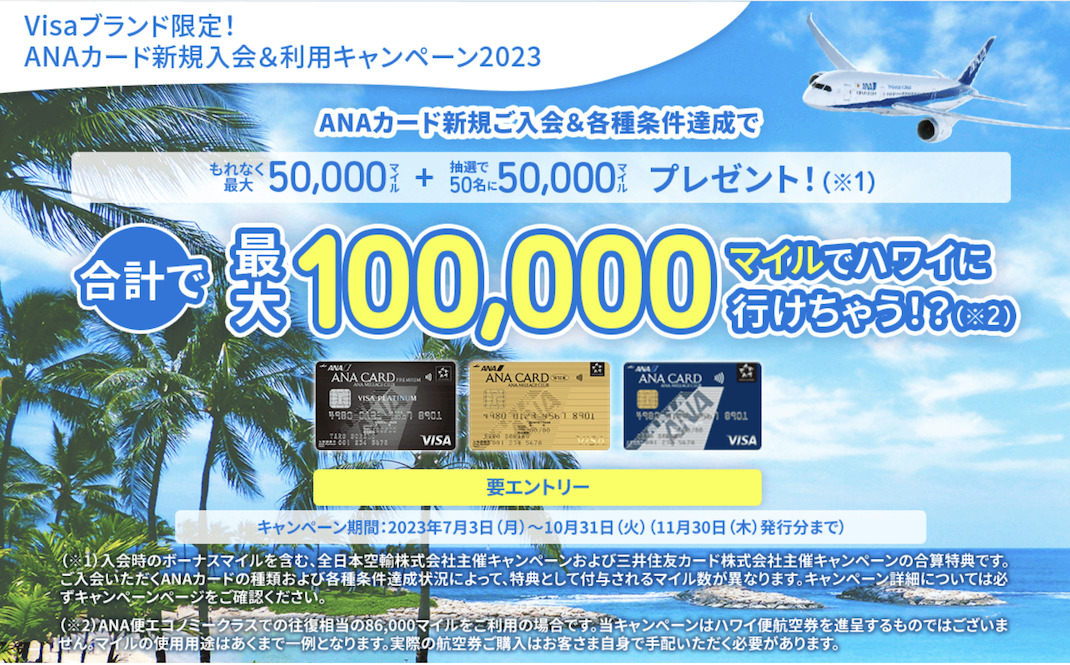 ANA VISAカードはポイントサイト経由の入会がお得