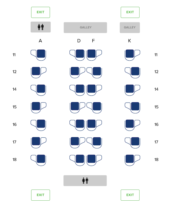 シンガポール航空 ビジネスクラス：座席（シートマップ）