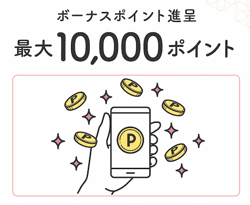 JQ CARDセゾンGOLDの特長：ボーナスポイント最大10,000ポイント