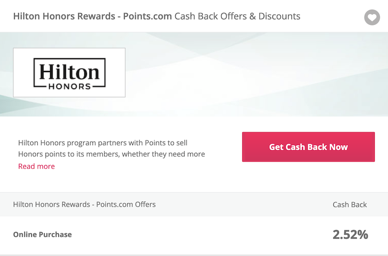 TopCashback「Hilton Honors Rewards」