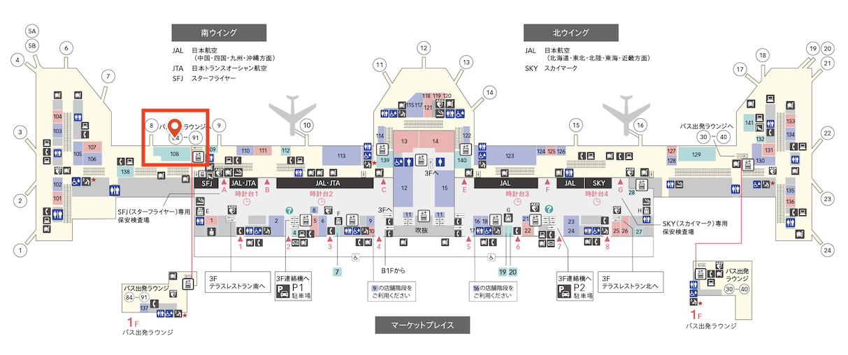 Power Lounge Southの地図（羽田国際空港）