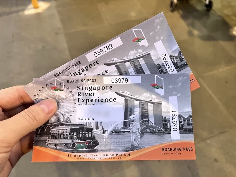 リバークルーズ（シンガポール）：紙のチケット