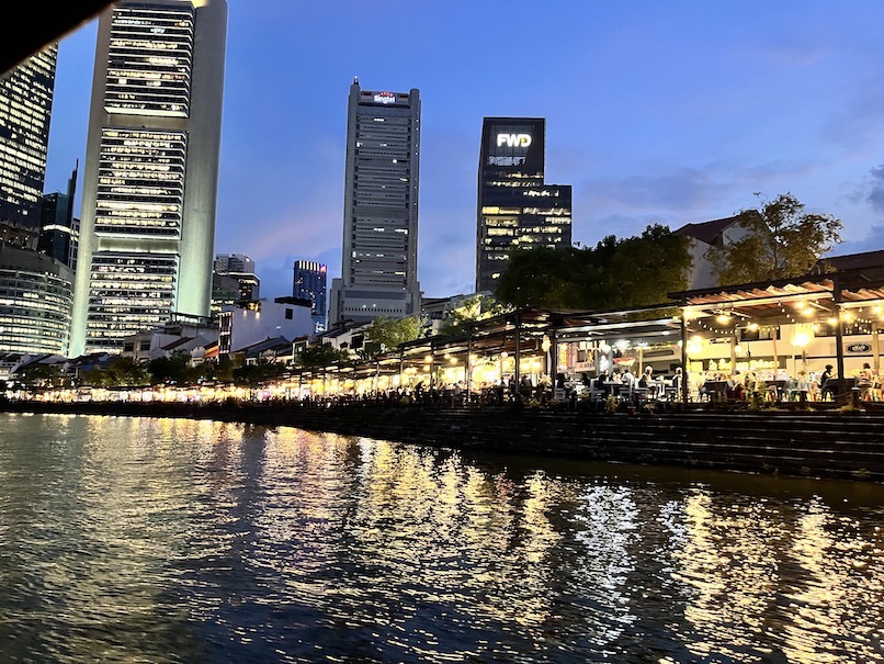 リバークルーズ（シンガポール）：ボートからの夜景（2）