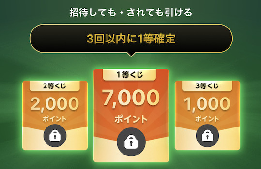 招待くじでは3回以内に1等確定