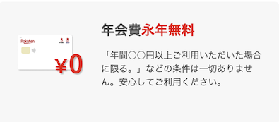 楽天カードは年会費永年無料