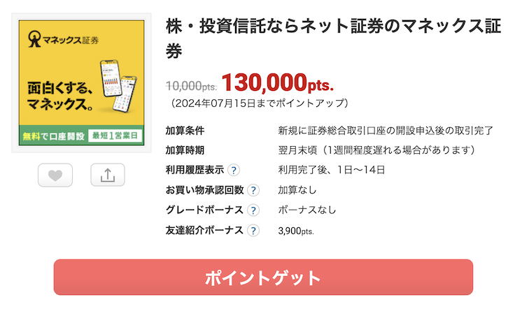 ECナビ「マネックス証券」案件