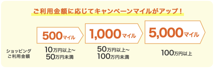 楽Pay登録＆利用特典（三菱UFJニコス限定）で最大5,500マイル：キャンペーン内容（2）