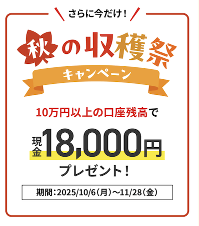 三菱UFJ銀行「秋の収穫祭キャンペーン」特典2