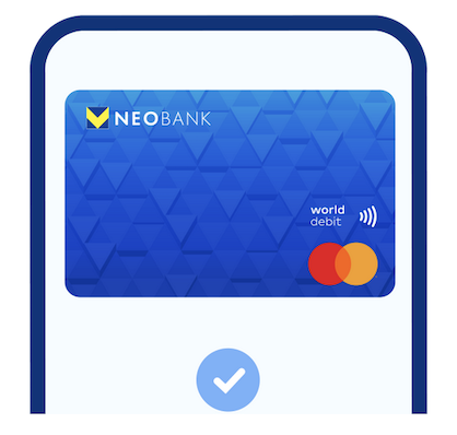 V NEOBANKデビットカードのタッチ決算